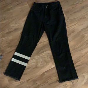 CARMAR black denim jeans, slight flare at ankle